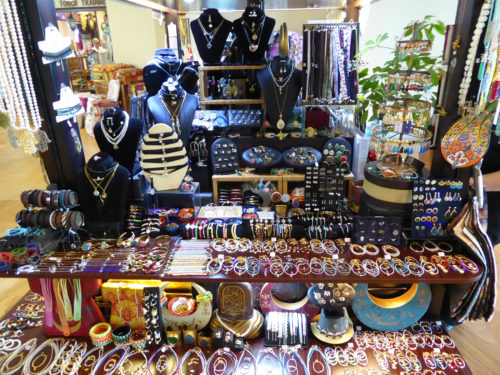 Many jewelry items for sale at this shop