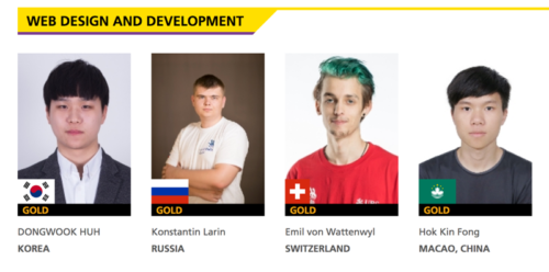 Four champions won the web design and development competition