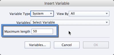 System variables and length