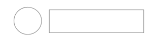 A circle and rectangle drawn in Adobe XD