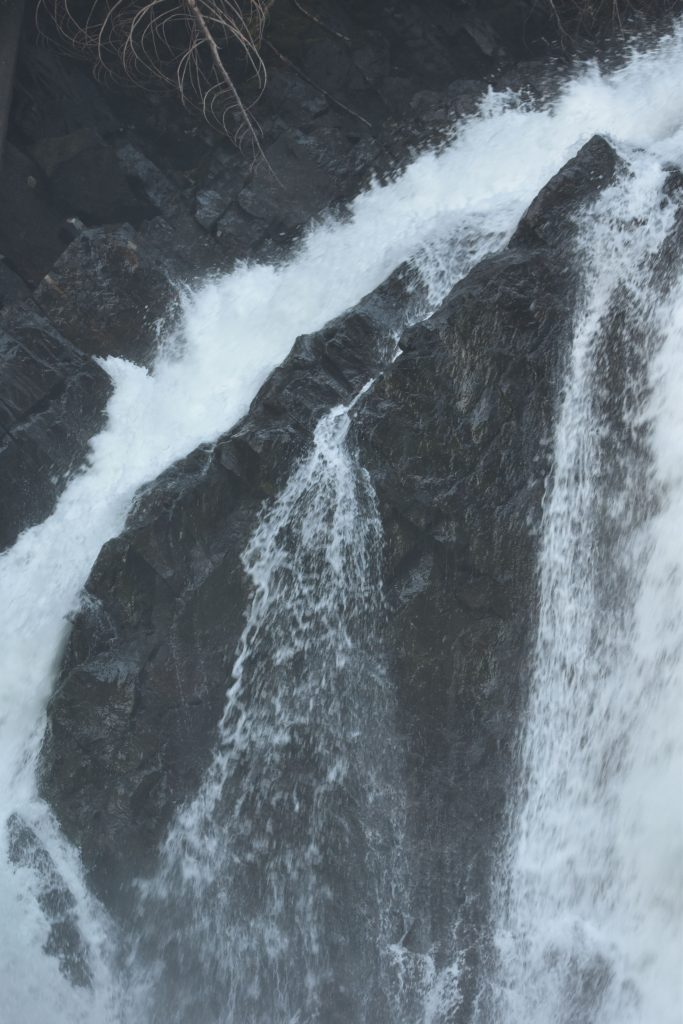 Water rushing over Cascade Falls