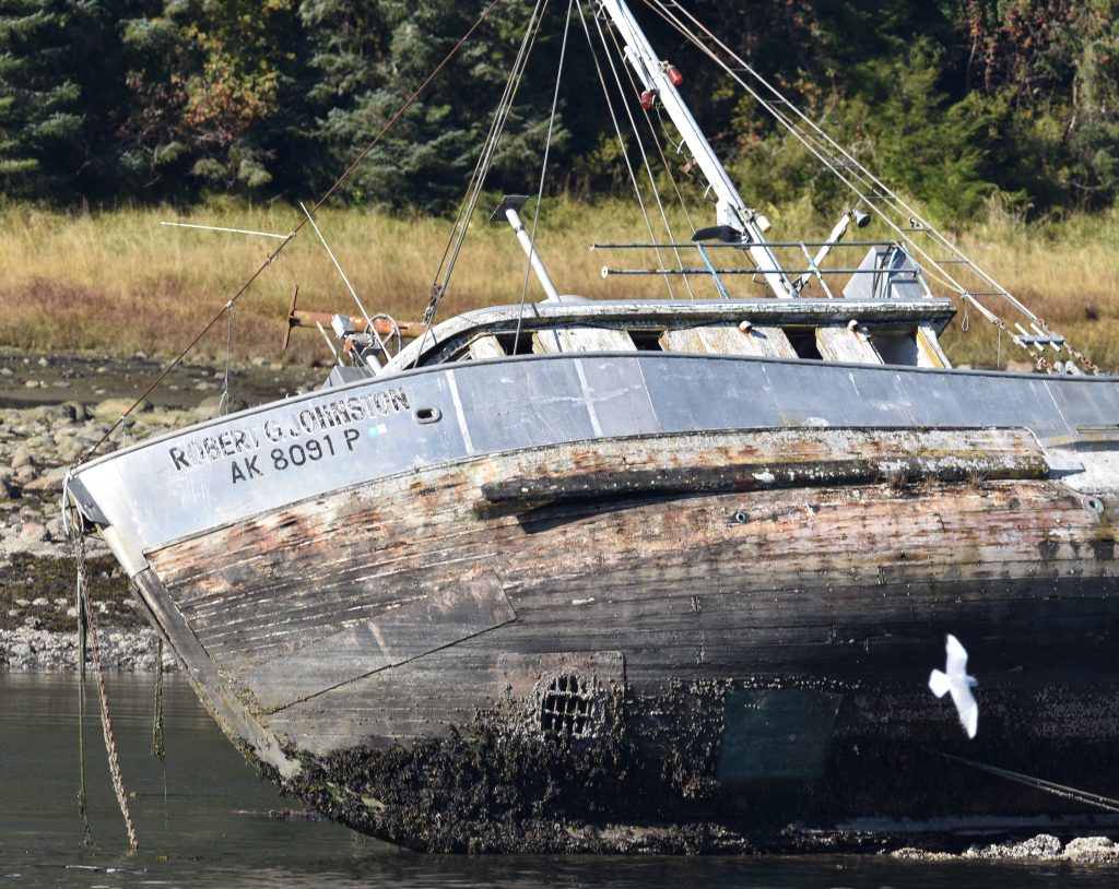 Shipwreck along highway