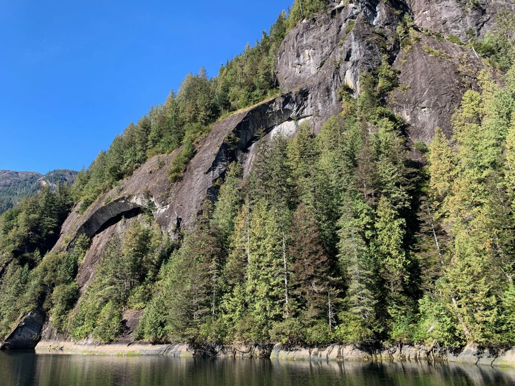 One can see an image of an owl peeking in the rock formation at the aptly names Owl Pass at Misty Fjords.